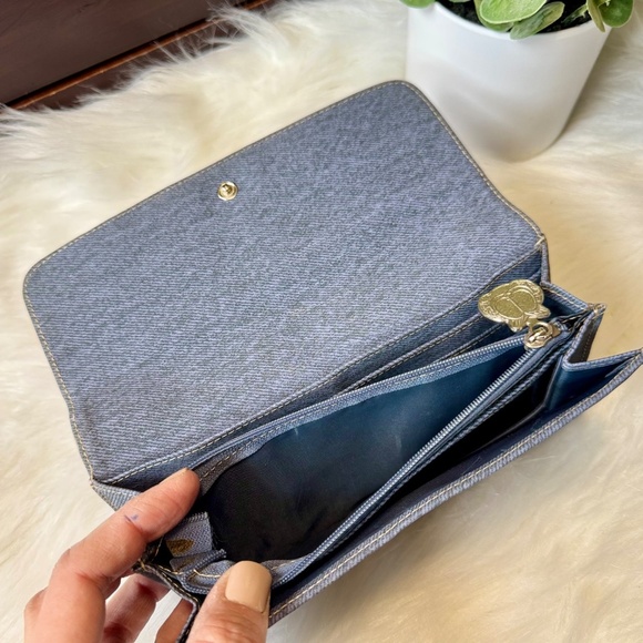 Garfield Faux Denim Long Flap Wallet with Engraved Front - Picture 7 of 15